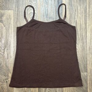 Brown Tank Top Adjustable Strap 100% Cotton